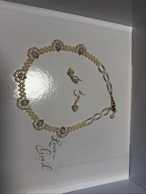 Woven Bridal Necklace & Drop Earrings